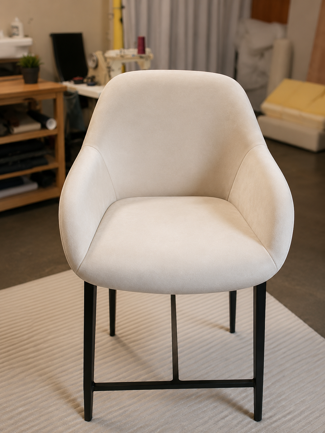 Modern armchair upholstery.
