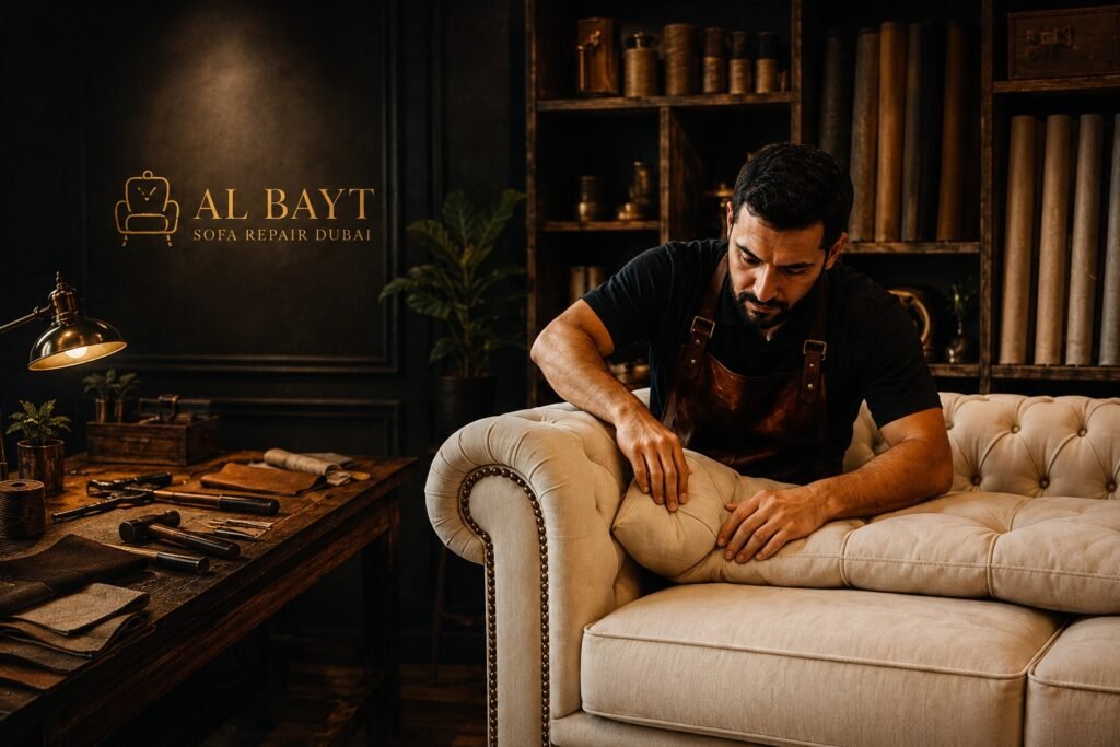 Old sofa fabric replacement service in Dubai